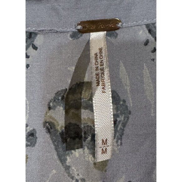 Boho Peasant Tunic Dress With Paisley Floral Print Size M Free People - Picture 3 of 14